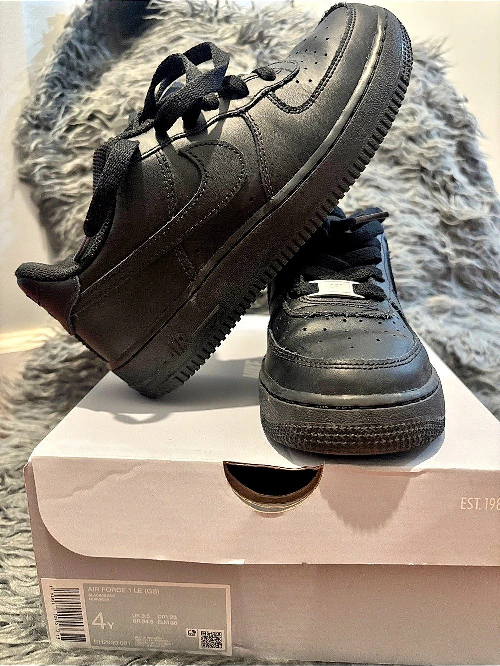 Nike Air Force 1 LE (GS) ) Black Kids Youth 4